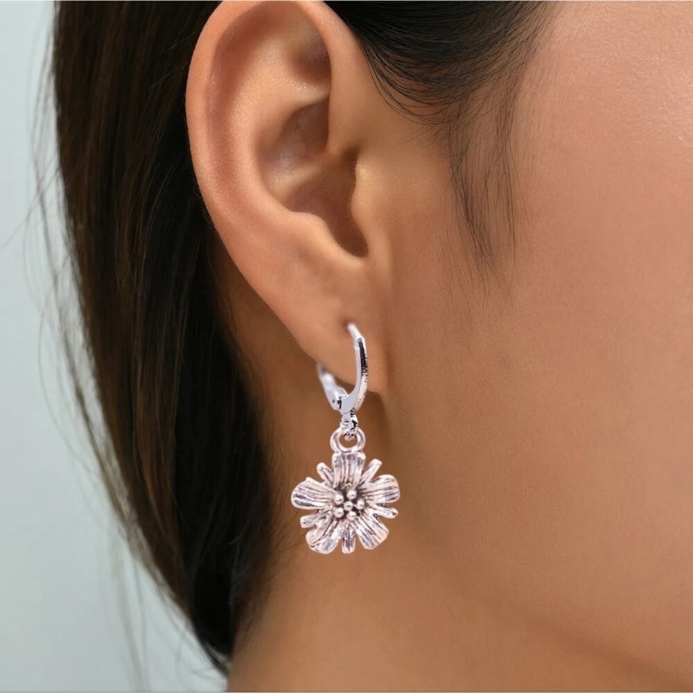 Flower Sterling Silver Earrings